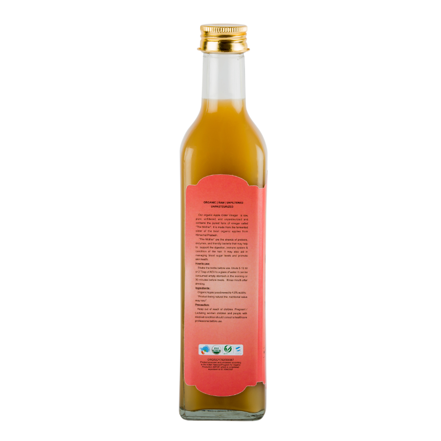 Organic Apple Cider Vinegar With Mother | 500 ML | Praakritik